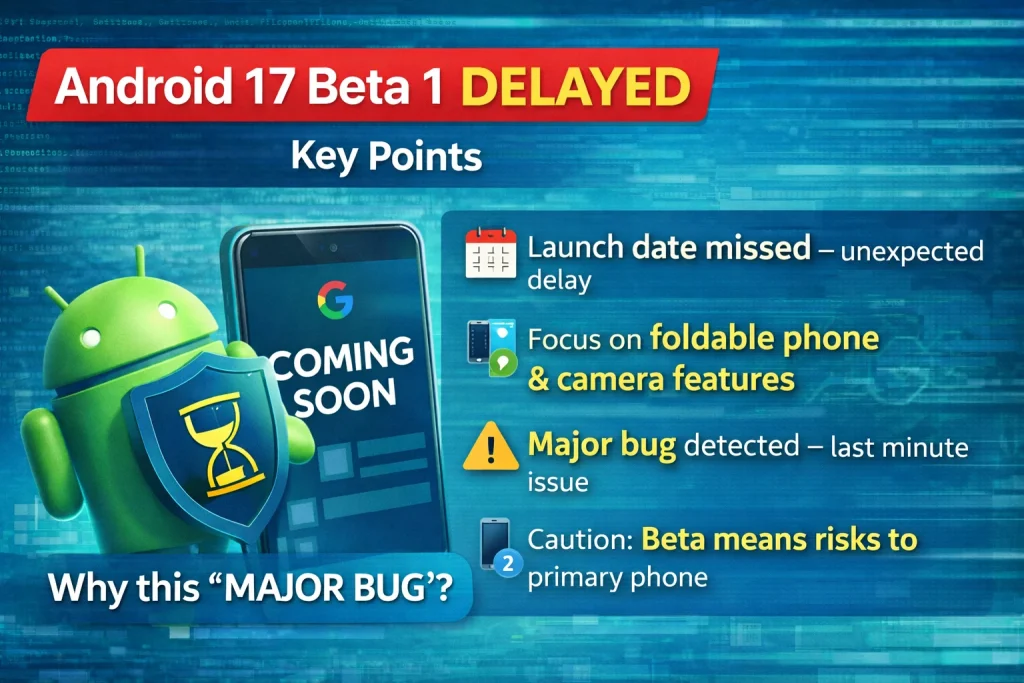 google delays android 17 beta 1 launch it is coming soon