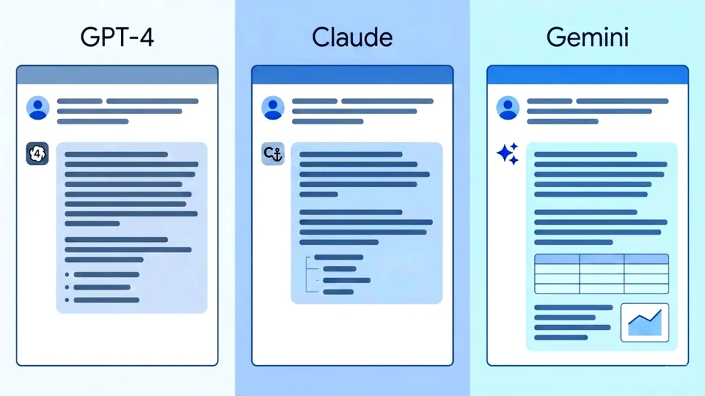 GPT Claude Gemini prompt comparison